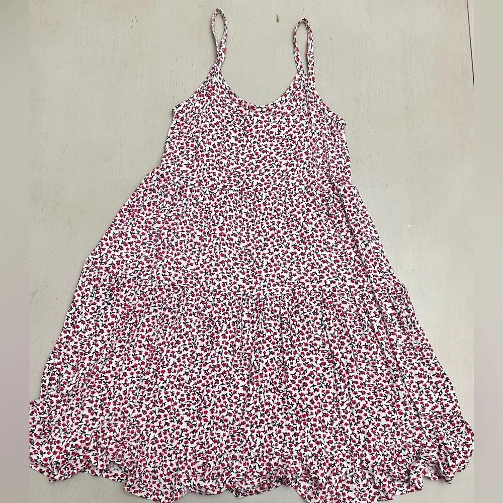 Tucker + Tate Red and Blue Floral Dress - size medium 10/12 - like new